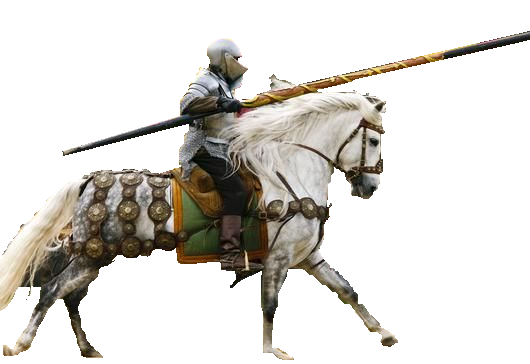 A picture of two knights at the tilt.